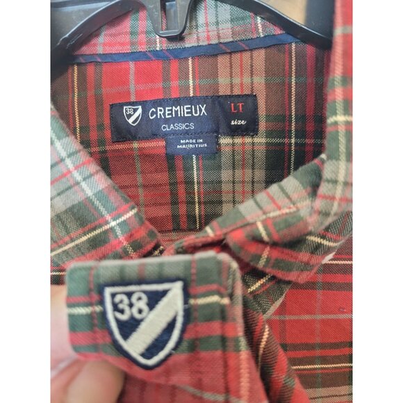 Cremeieux Classics Red & Green Plaid Long Sleeve Button-Down Shirt LT - Picture 2 of 6